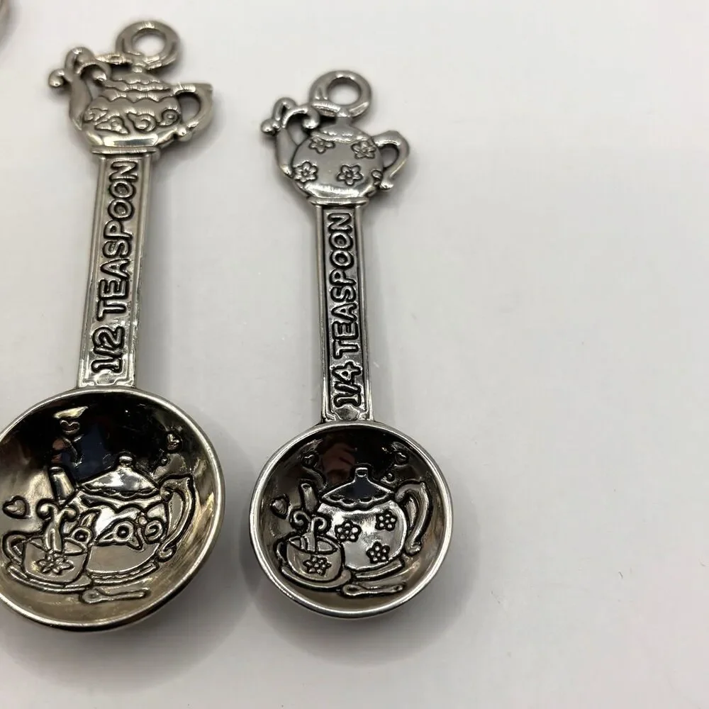 Ganz Teapot 4 Piece Measuring Spoons Set - Teapot Theme
